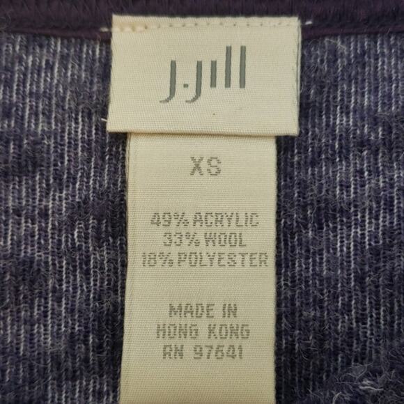 J. Jill Boxy Cut Oversized Fit Textured Pullover Purple Sweater Size XS - Picture 3 of 4